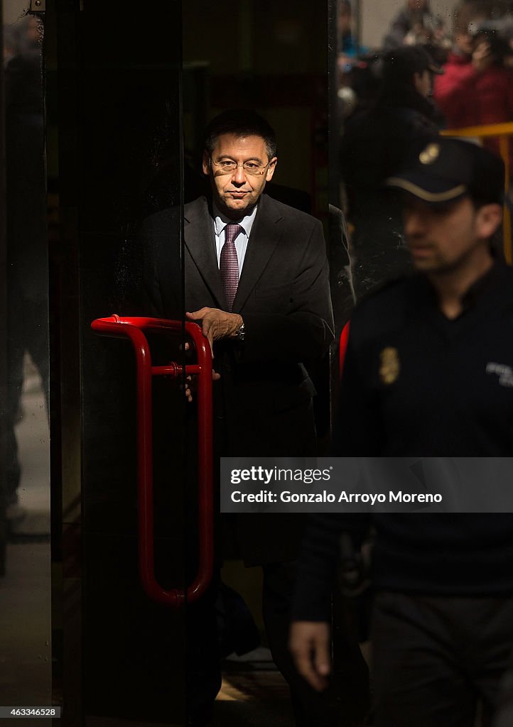 FC Barcelona President Josep Maria Bartomeu Arrives At Madrid High Court