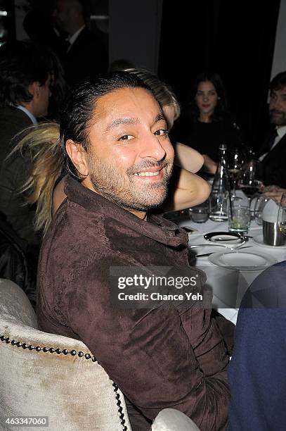 Vikram Chatwal attends HANLEY MELLON Fall/Winter 2015 Collection Presentation - After Party at Beautique on February 12, 2015 in New York City.