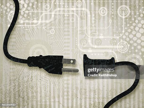 plugged in - technology background - network connection background stock illustrations