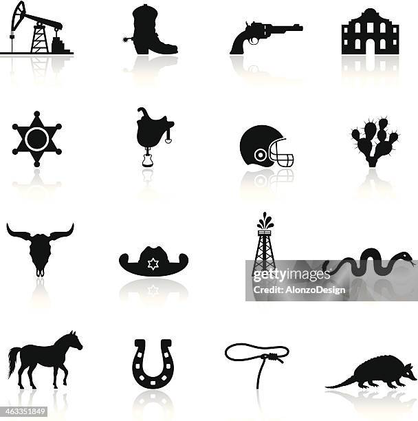 stockillustraties, clipart, cartoons en iconen met texas icon set - sherriff