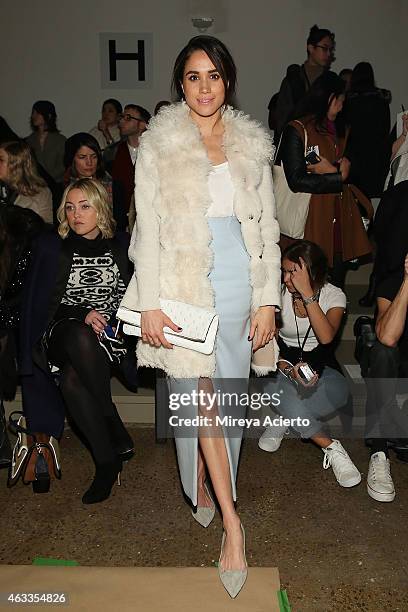 Actress Meghan Markle attends Wes Gordon runway show during MADE Fashion Week Fall 2015 at Milk Studios on February 13, 2015 in New York City.