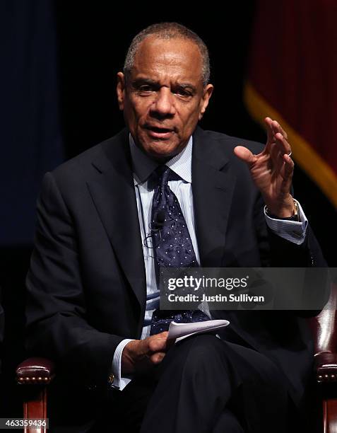 American Express chairman and CEO Kenneth Chenault speaks during the White House Summit on Cybersecurity and Consumer Protection on February 13, 2015...