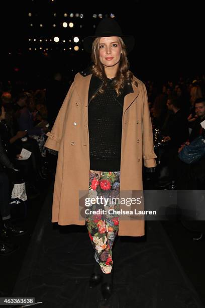 Alex Merrell attends the Mongol fashion show during Mercedes-Benz Fashion Week Fall 2015 at The Theatre at Lincoln Center on February 13, 2015 in New...