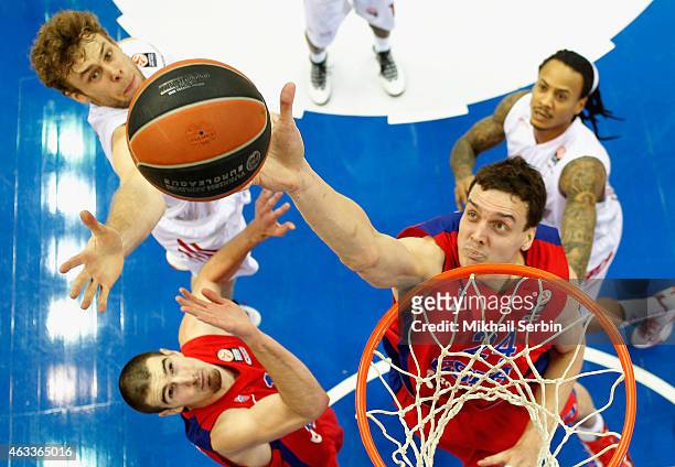 Alexander Kaun, 24 of CSKA Moscow in action during the Turkish Airlines Euroleague Basketball Top 16 Date 7 game between CSKA Moscow v EA7 Emporio...