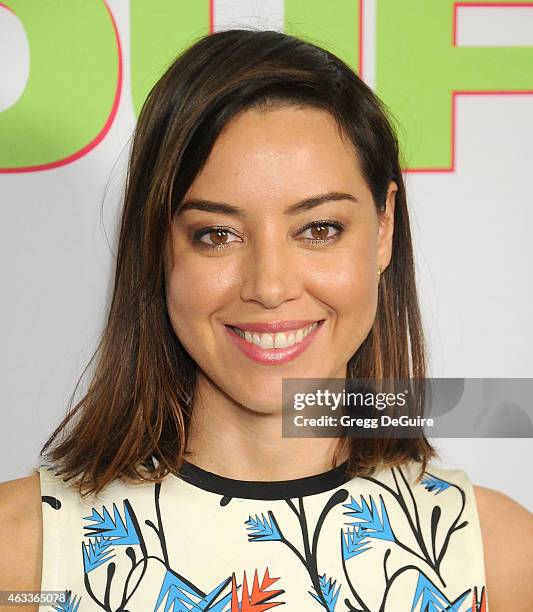 Actress Aubrey Plaza arrives at the Los Angeles screening of "The Duff" at TCL Chinese 6 Theatres on February 12, 2015 in Hollywood, California.