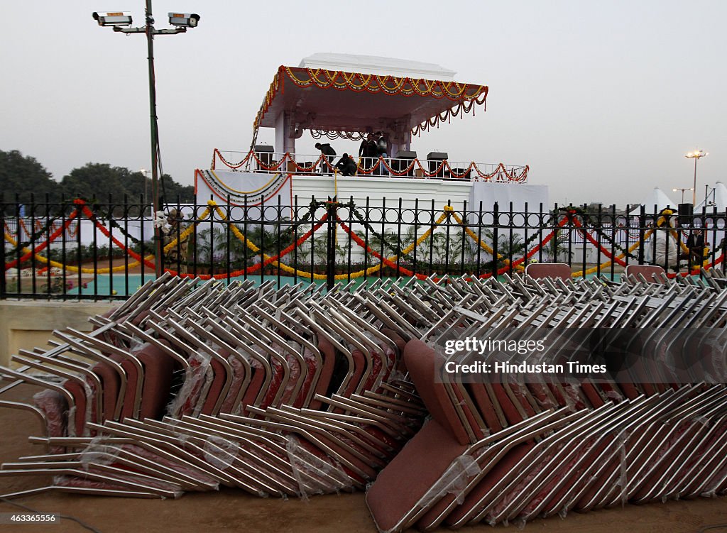 Ramlila Maidan Gets Ready For Arvind Kejriwal Swearing-In Ceremony