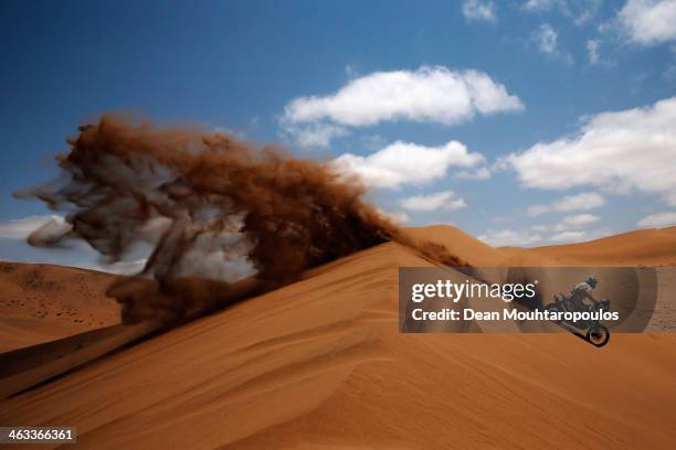 David Pabiska of the Czech Republic for KTM SP Moto Bohemia Racing competes in stage 12 on the way to La Serena during Day 13 of the 2014 Dakar Rally...