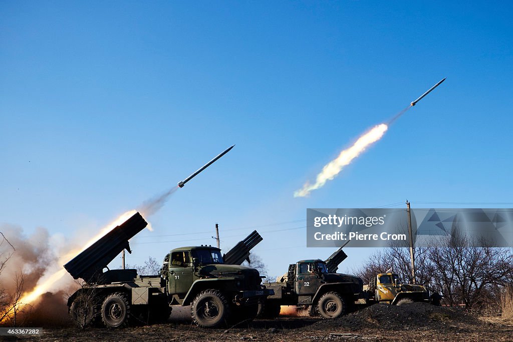 Pro Russian Rebels Fire Rockets On Ukrainian Positions