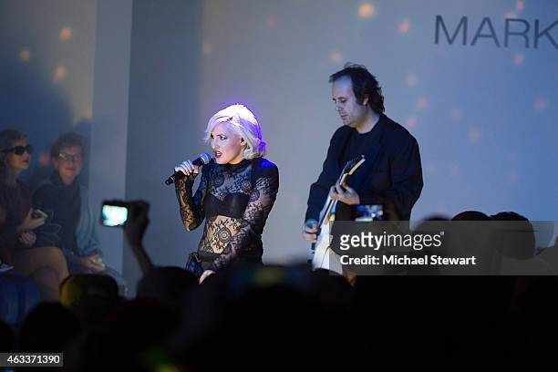 Designers Estel Day and Mark Tango perform during the Mark And Estel show during Mercedes-Benz Fashion Week Fall 2015 at The Salon at Lincoln Center...