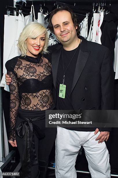 Designers Estel Day and Mark Tango attend the Mark And Estel show during Mercedes-Benz Fashion Week Fall 2015 at The Salon at Lincoln Center on...