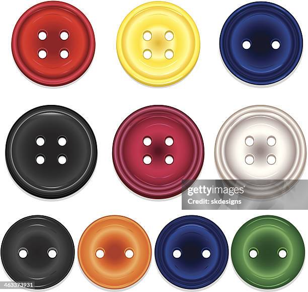 shiny clothing or sewing buttons set: various styles, colors, sizes - button sewing item 幅插畫檔、美工圖案、卡通及圖標