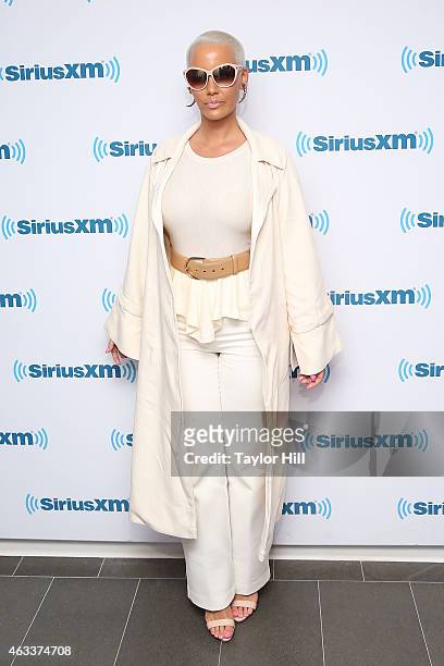Model Amber Rose visits the SiriusXM Studios on February 13, 2015 in New York City.