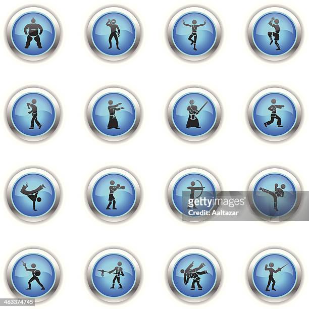 blue icons - martial arts - capoeira 幅插畫檔、美工圖案、卡通及圖標