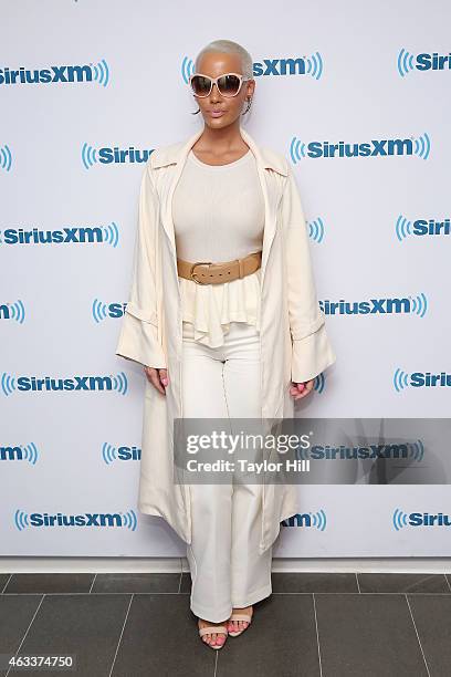 Model Amber Rose visits the SiriusXM Studios on February 13, 2015 in New York City.