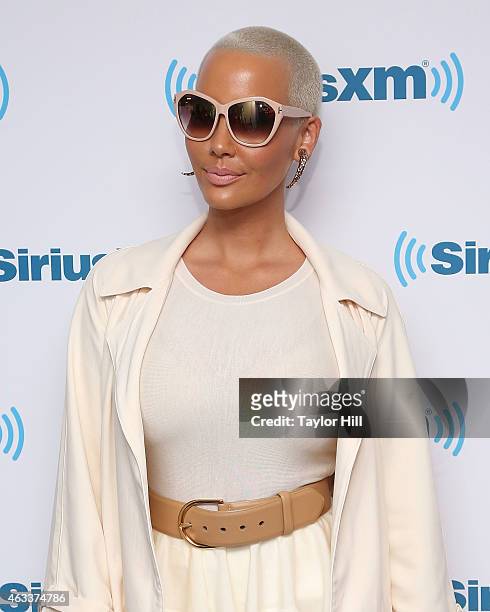 Model Amber Rose visits the SiriusXM Studios on February 13, 2015 in New York City.