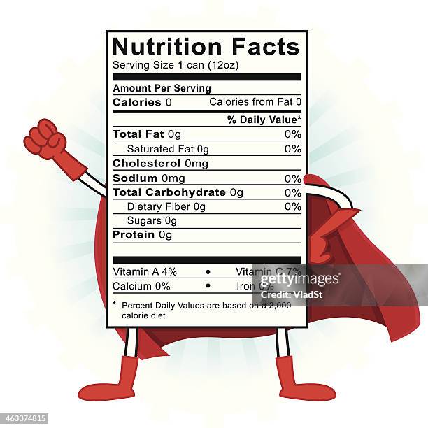 nutrition superhero - nutrition label stock illustrations