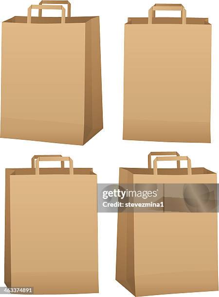illustrations, cliparts, dessins animés et icônes de brun sacs d'achat de denrées alimentaires - sac de jute