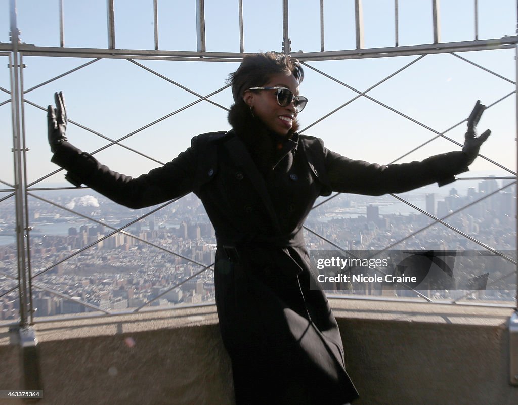 Estelle Visits The Empire State Building To Celebrate The Release Of Her New Album "True Romance"