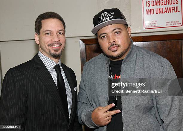 Journalist Chris Broussard and Bizzle attend NBAPA All-Star Youth Summit: Real Talk on February 13, 2015 in New York City.