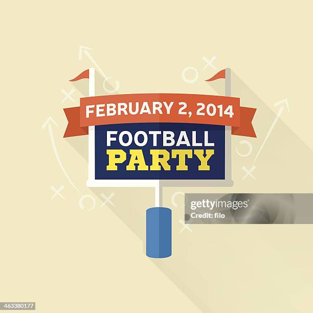 illustrazioni stock, clip art, cartoni animati e icone di tendenza di festa di football americano - palo della porta