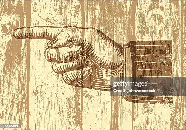 stencil pointing wooden plank - exfoliating texture stock illustrations