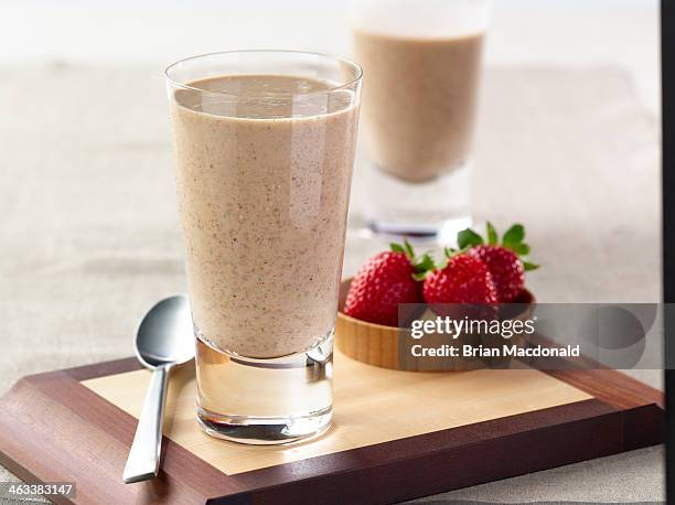 breakfast food - strawberry smoothie stock pictures, royalty-free photos & images