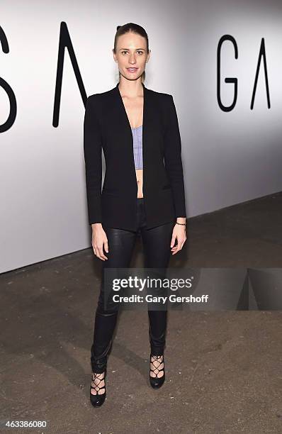 Model Julie Henderson attends the Asaf Ganot show during Mercedes-Benz Fashion Week Fall 2015 at ArtBeam on February 13, 2015 in New York City.