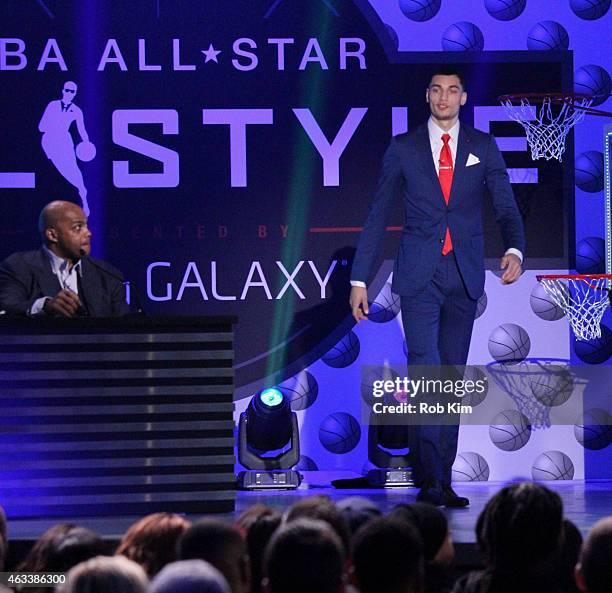 Basketball player Zach LaVine walks the runway during the NBA All-Star All-Style presented by Samsung Galaxy, the first-ever NBA fashion show...