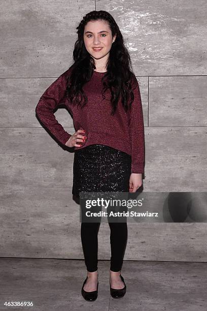 Actress Lilla Crawford attends the Charlotte Ronson fashion show during Mercedes-Benz Fashion Week Fall 2015 at The Pavilion at Lincoln Center on...