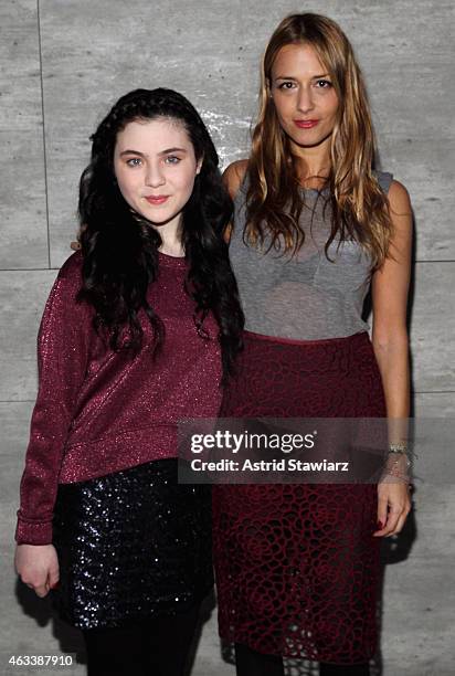 Actress Lilla Crawford and designer Charlotte Ronson attend the Charlotte Ronson fashion show during Mercedes-Benz Fashion Week Fall 2015 at The...