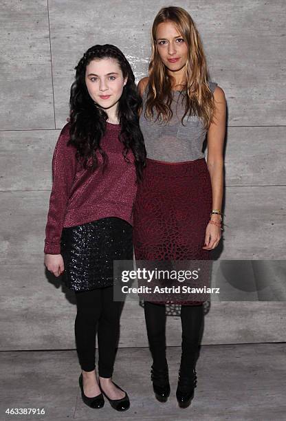 Actress Lilla Crawford and designer Charlotte Ronson attend the Charlotte Ronson fashion show during Mercedes-Benz Fashion Week Fall 2015 at The...
