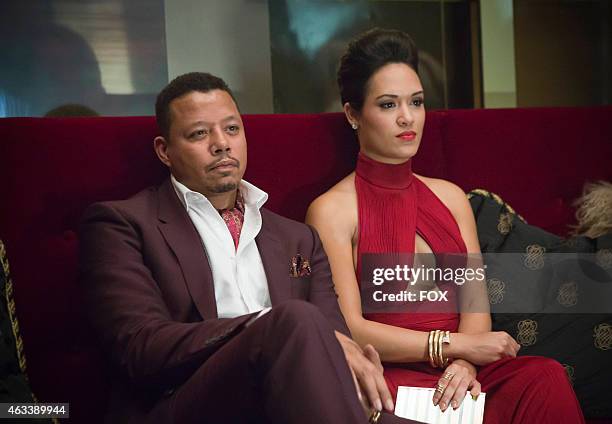 Lucious and Anika watch Hakeem and Jamal perform in the "Outspoken King" episode of EMPIRE airing Monday, Jan. 14, 2015 on FOX.