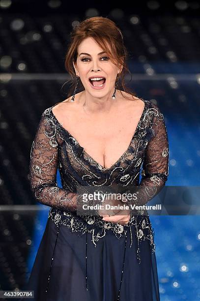 Elena Sofia Ricci attends the Fourth night of 65th Festival di Sanremo 2015 at Teatro Ariston on on February 13, 2015 in Sanremo, Italy.