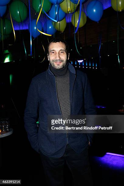Actor Zinedine Soualem attends the Party for the end of the shooting of the Serie "10%" inspired by Dominique Besnehard on February 13, 2015 in...