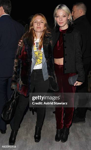 Joséphine de La Baume and Cory Kennedy attend the Charlotte Ronson fashion show during Mercedes-Benz Fashion Week Fall 2015 at The Pavilion at...