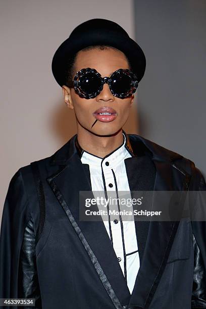 Designer Stevie Boi attends the Chromat AW15: Mindware fashion show during Mercedes-Benz Fashion Week Fall 2015 at Milk Studios on February 13, 2015...