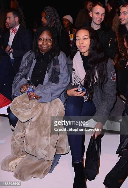 Whoopi Goldberg and granddaughter Jerzey Dean attend the August Getty fashion show during Mercedes-Benz Fashion Week Fall 2015 at The Salon at...