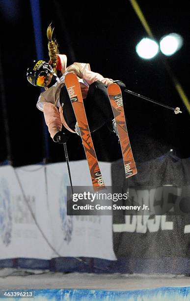 First place finisher Maddie Bowman of the United States competes during the women's halfpipe competition on day one of the Visa U.S. Freeskiing Grand...