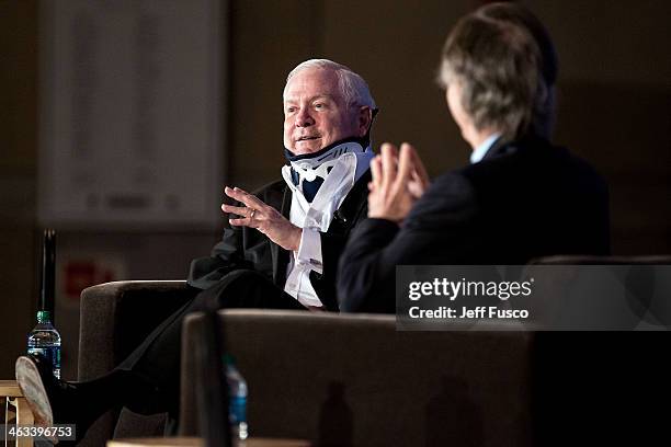 Former U.S. Secretary of Defense and 2011 Liberty Medal recipient Robert M. Gates discusses his new book 'Duty: Memoirs Of A Secretary At War' at the...