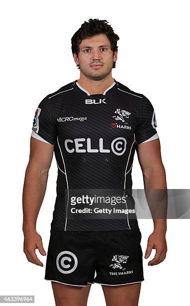 Ryan Kankowski of the Natal Sharks poses during a Sharks Super Rugby headshots session on January 20, 2015 in Durban, South Africa.