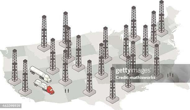 united states fracking map - oil shale stock illustrations