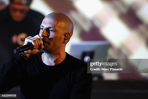 Akhenaton from IAM performs during the 30th 'Victoires de la Musique' French Music Awards Ceremony at le Zenith on February 13, 2015 in Paris, France.