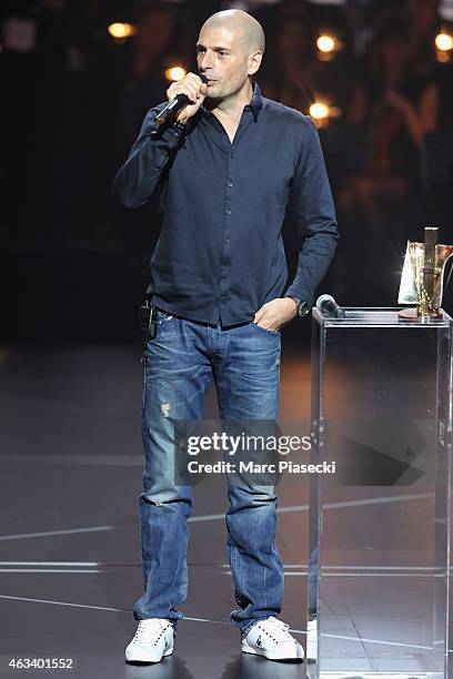 Philippe Fragione aka Akhenaton receives the urban music award for the album Je suis en vie during the 30th 'Victoires de la Musique' French Music...