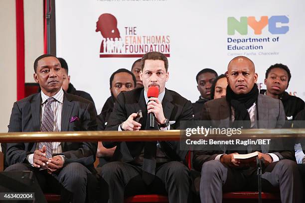 Isiah Thomas, Chris Broussard, and Kevin Powell attend NBAPA All-Star Youth Summit: Real Talk on February 13, 2015 in New York City.