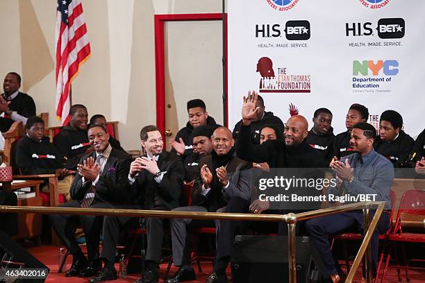 Isiah Thomas, Chris Broussard, Kevin Powell, Alonzo Mourning, and Hosea Chanchez attend NBAPA All-Star Youth Summit: Real Talk on February 13, 2015...