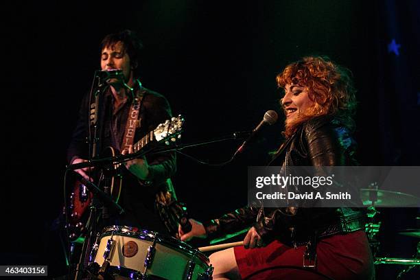 Cary Ann Hearst and Michael Trent of Shovels and Rope perform at Iron City on February 13, 2015 in Birmingham, Alabama.