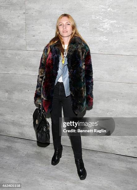 Josephine de La Baume attends Charlotte Ronson - Front Row & Backstage - Mercedes-Benz Fashion Week Fall 2015 at The Salon at Lincoln Center on...