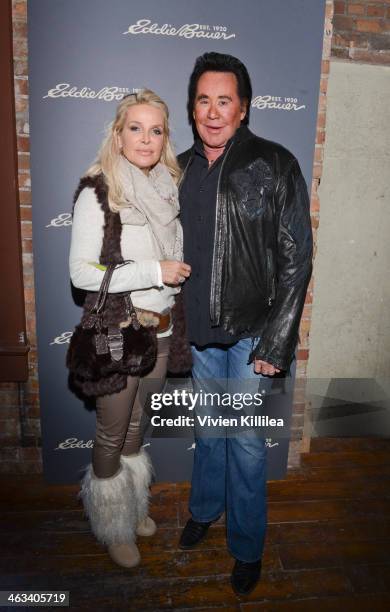 Kathleen McCrone and Wayne Newton attend The Eddie Bauer Adventure House - Day 1 - 2014 Park City on January 17, 2014 in Park City, Utah.