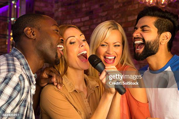 karaoke night - karaoke stock pictures, royalty-free photos & images