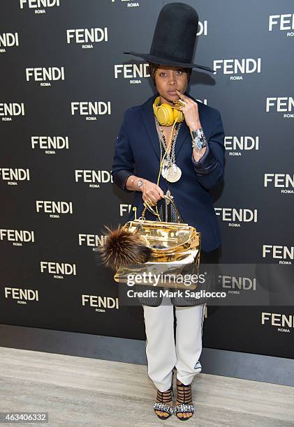 Singer Erykah Badu attends the Fendi Flagship Store Opening Celebration Dinner at the Park Hyatt New York on February 13, 2015 in New York City.